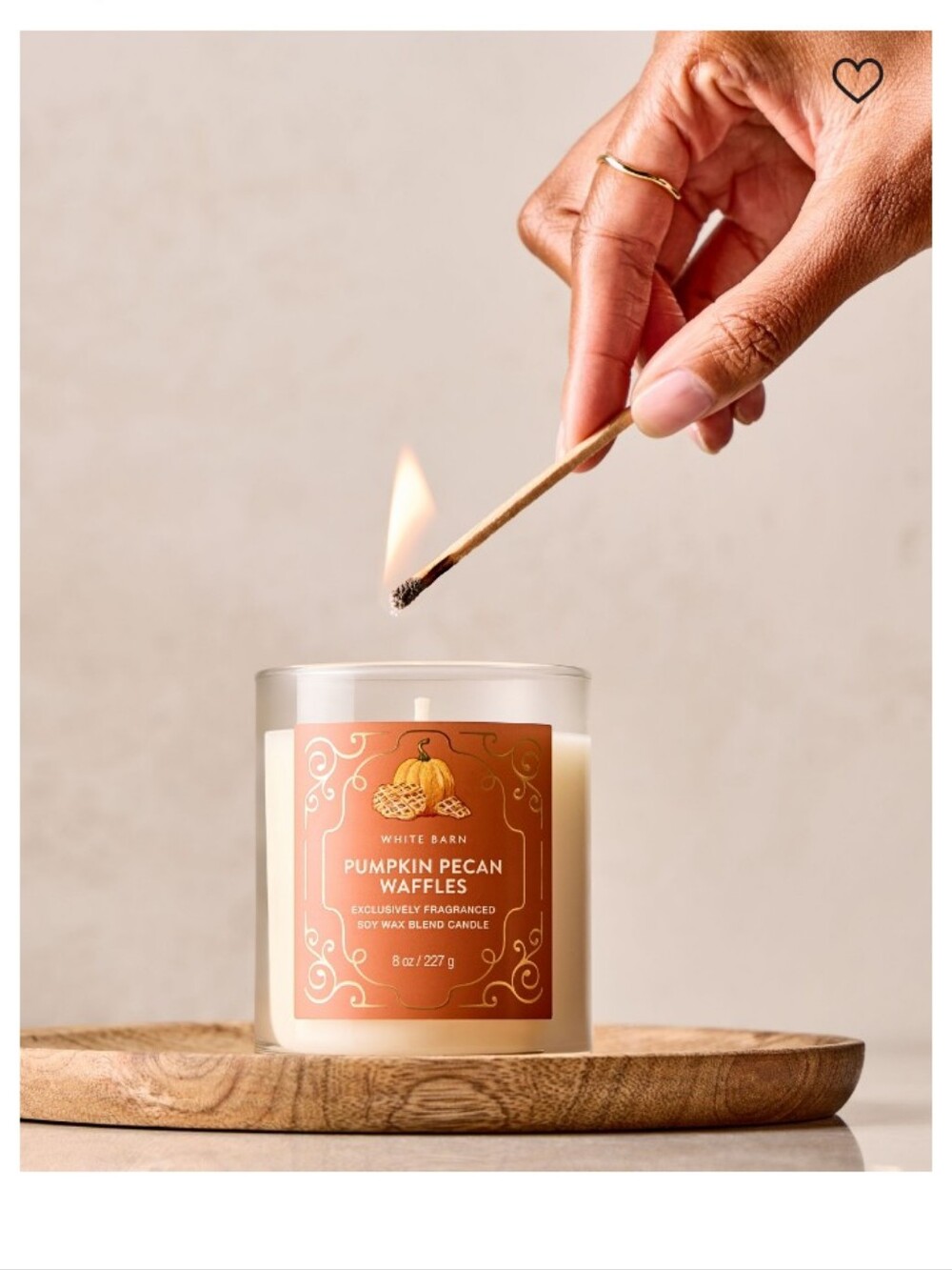 🧇White Barn Pumpkin Pecan Waffles Candle - Cream & Pumpkin Orange Label🧇🧇
